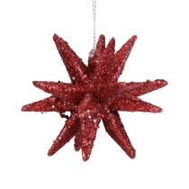 Weihnachtssterne Weihnachtsschmuck Rot Glitter Ø7cm 6St