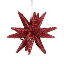 Artikel Weihnachtssterne Weihnachtsschmuck Rot Glitter Ø7cm 6St