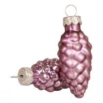 Weihnachtszapfen Glas Lila Glaszapfen Weihnachten 6,5cm 10St