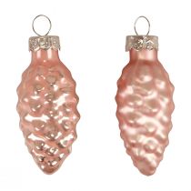 Weihnachtszapfen Glas Rosa Glaszapfen Weihnachten 6,5cm 10St