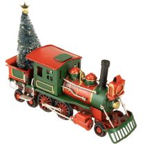 Artikel Weihnachtszug Deko Lokomotive mit Weihnachtsbaum aus Metall 20cm