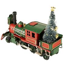 Artikel Weihnachtszug aus Metall mit Tanne 20 cm Grün-Rot