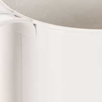 Artikel Weiße Metall-Gießkanne mit Blumenmotiv 30×13,5×12,5cm für Deko und Bepflanzung