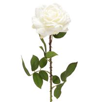 Artikel Weiße Rose, Kunst-Rose am Stiel, Seidenblume, künstliche Rose L72cm Ø13cm