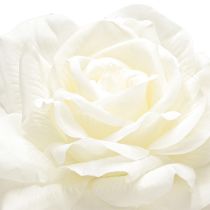 Artikel Weiße Rose, Kunst-Rose am Stiel, Seidenblume, künstliche Rose L72cm Ø13cm
