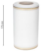 Artikel Weißes Kranzband Moiré mit Gold-Perlkante 175mm - Elegantes Schleifenband für Dekoration und Floristik