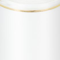 Artikel Weißes Satinband mit goldener Kante, Kranzband, 25 m x 125 mm, wasserfest