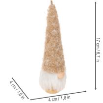 Artikel Deko-Wichtelfiguren aus Holz und Textil zum Aufhängen 17cm Weiß Beige Braun 6er-Set