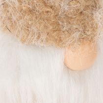 Artikel Deko-Wichtelfiguren aus Holz und Textil zum Aufhängen 17cm Weiß Beige Braun 6er-Set