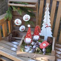 Wichtel aus Holz Deko Weihnachtswichtel H26/30cm 2St