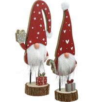 Wichtel aus Holz Deko Weihnachtswichtel H26/30cm 2St
