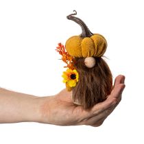 Artikel Herbstdeko Kürbiswichtel aus Stoff 16 cm, Orange-Braun, 2er-Set