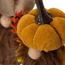 Artikel Herbstdeko Kürbiswichtel aus Stoff 16 cm, Orange-Braun, 2er-Set