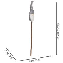 Artikel Wichtel Dekofigur auf Holzstab 46 cm 6er-Set Grau-Rot