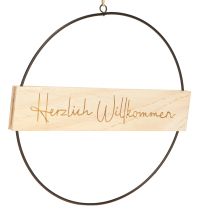 Artikel Willkommen Dekoring Metall Holz Schwarz Natur 23cm 3St
