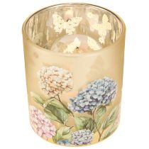Artikel Deko-Windlicht Glas Gold mit Blumenmotiv 8cm 4er-Set