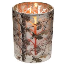 Artikel Windlicht Glas 12cm Winterwald Zweigdesign Gold