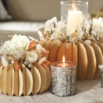 Artikel Windlicht Glas 12cm Winterwald Zweigdesign Gold