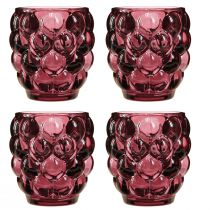 Artikel Windlicht Berry Glas Deko Teelichthalter Ø9cm H9,5cm 4St