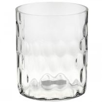 Windlicht Glas, Blumenvase, Glasvase rund Ø11,5cm H13,5cm