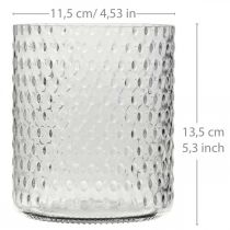 Artikel Windlicht Glas, Blumenvase, Glasvase rund Ø11,5cm H13,5cm