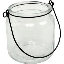 Windlicht Glas Hängewindlicht mit Henkel Ø8cm H10,5cm