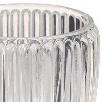 Artikel Windlicht Glas Kerzenglas mit Rillen Klar Ø7cm 6 St