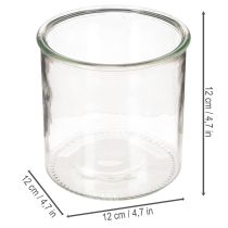 Artikel Glas Windlicht rund 12 cm klares Glas 2er Set