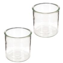Artikel Glas Windlicht rund 12 cm klares Glas 2er Set