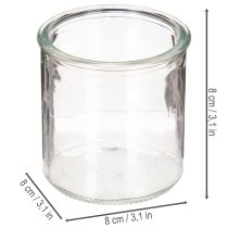 Artikel Rundes Windlicht aus klarem Glas, Teelichthalter, 8 cm, 3er-Set