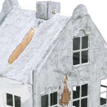 Artikel Lichthaus Teelichthalter Metall 26 cm Weiß-Grau Shabby Chic