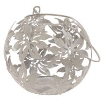 Artikel Windlicht aus Metall, Hängedekoration, Grau, Ø14 cm, H13 cm, Floral