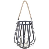 Artikel Windlicht Metall Laterne mit Glas Anthrazit Ø23cm H27cm