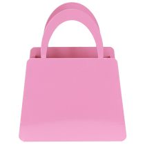 Artikel Windlicht Metall Tasche mit Glaseinsatz Rosa Herz H26cm