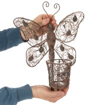 Artikel Windlicht Wanddeko Metall Schmetterling Rostoptik 36,5cm