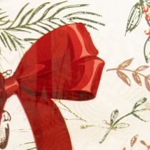 Artikel Windlicht Glas mit roter Schleife und Winterzweigen 15cm