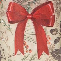 Artikel Windlicht Glas mit roter Schleife und Weihnachtszweigen 8 cm 2er-Set