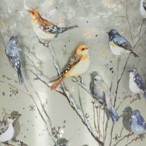 Artikel Kerzenglas aus Glas mit Winter-Vogelmotiv glänzend 12cm für Innenbereich