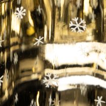 Artikel Kerzenglas aus Glas mit Winter-Vogelmotiv glänzend 12cm für Innenbereich
