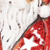 Artikel Nikolaus Teelichthalter aus Keramik 15 cm rot mit Sternen für Tischdekoration