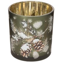 Artikel Glas-Windlicht mit Tannenzweig-Motiv, 8 cm, 2er-Set