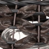 Artikel Windlicht geflochten Schwarz-Braun aus Kunststoff mit Glas Ø31 cm H25 cm