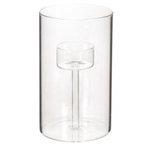 Artikel Kerzenglas Windlicht mit Einsatz für Stumpenkerzen 15 cm Transparent 2 Stück
