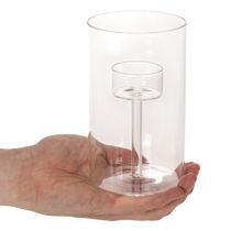 Artikel Kerzenglas Windlicht mit Einsatz für Stumpenkerzen 15 cm Transparent 2 Stück