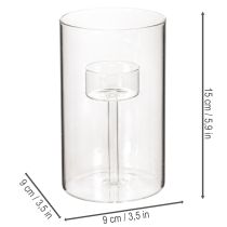 Artikel Kerzenglas Windlicht mit Einsatz für Stumpenkerzen 15 cm Transparent 2 Stück