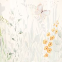 Artikel Deko Windlicht Glas Schmetterlingswiese 18 cm Weiß Beige 2er Set