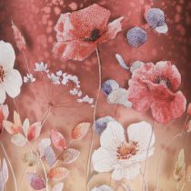 Artikel Windlicht aus Glas mit floralem Design, rot-bunt, 8 cm, 4er-Set