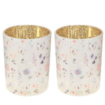 Artikel Windlicht Glas 12,5cm Schmetterlingsmotiv 2er-Set