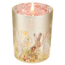 Artikel Deko Windlichter aus Glas mit Hasenmotiv 12,5cm Beige-Braun 2er-Set