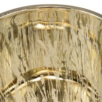 Artikel Deko-Windlicht aus Glas mit Gräsermotiv, Gold und Blau, 12,5 cm, 2er-Set